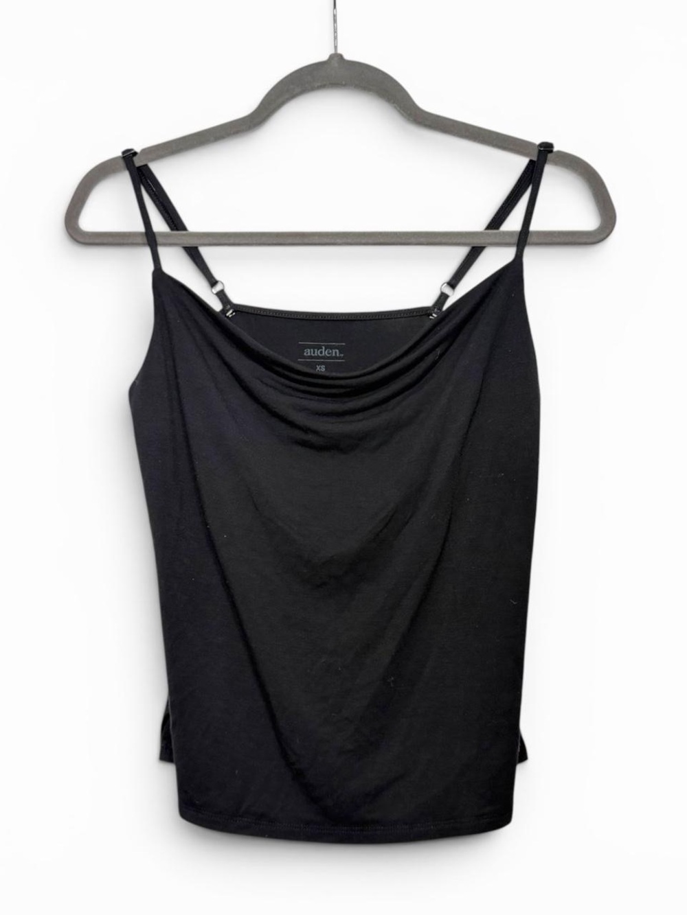 Auden Cloud Knit Modal Cowl Neck Black Tank Top